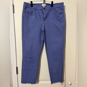 LOFT Women's Cropped Ankle Jeans in Blue